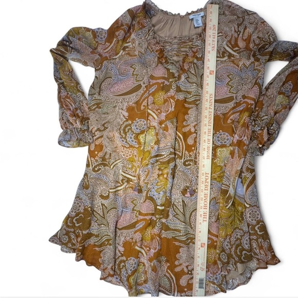 Haute Hippie Paisley Women’s Babydoll Dress in Earthy Tones - Picture 4 of 8